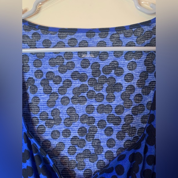 Ava & Viv Blue and Black Polka Dot Balloon Sleeve Midi Dress - Picture 2 of 9